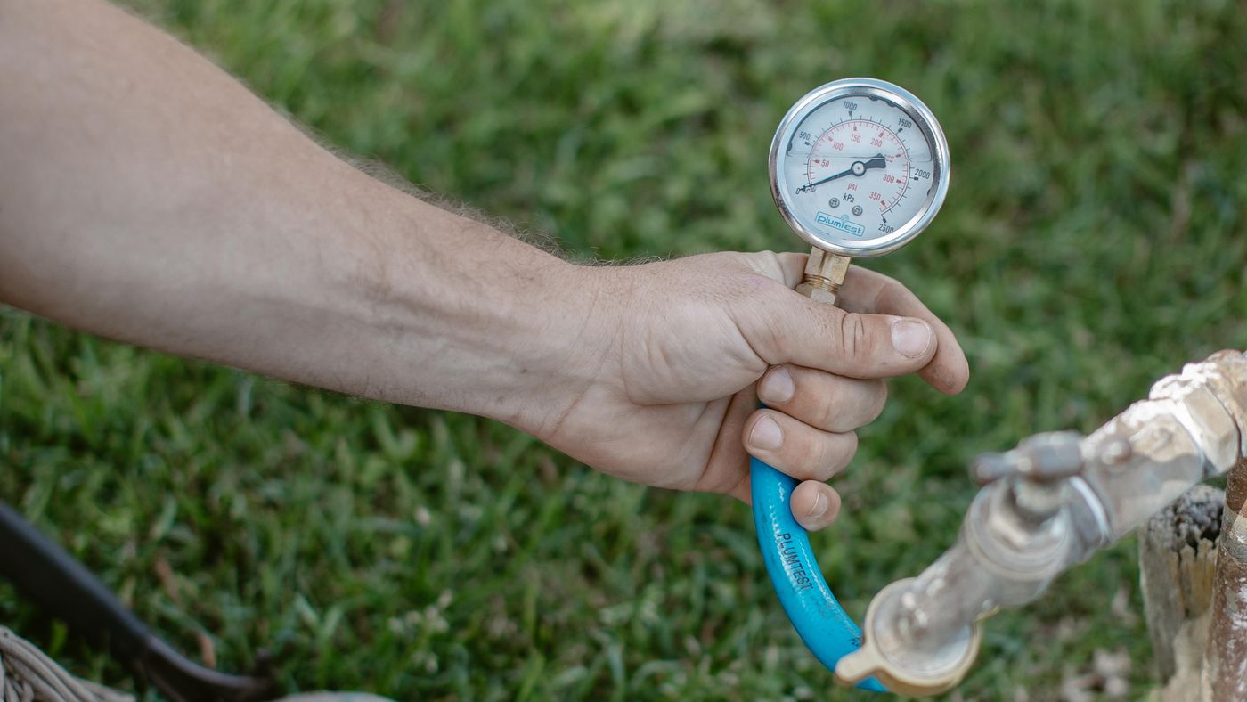 Gauge reading taken during a water service test