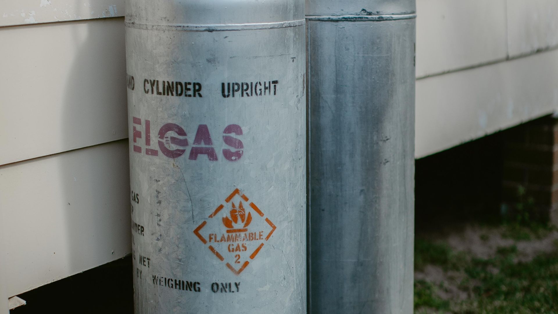 LPG gas cylinders at a residential property